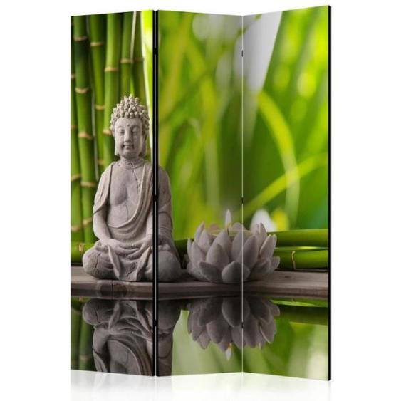 Paravent 3 Volets - PARIS PRIX - Meditation - Bois massif - Toile intissée - Impression Full HD