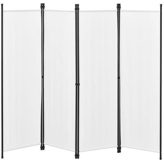 Paravent - Blanc - 4 Panneaux - 171 x 200 cm - 100% Polyester - Acier