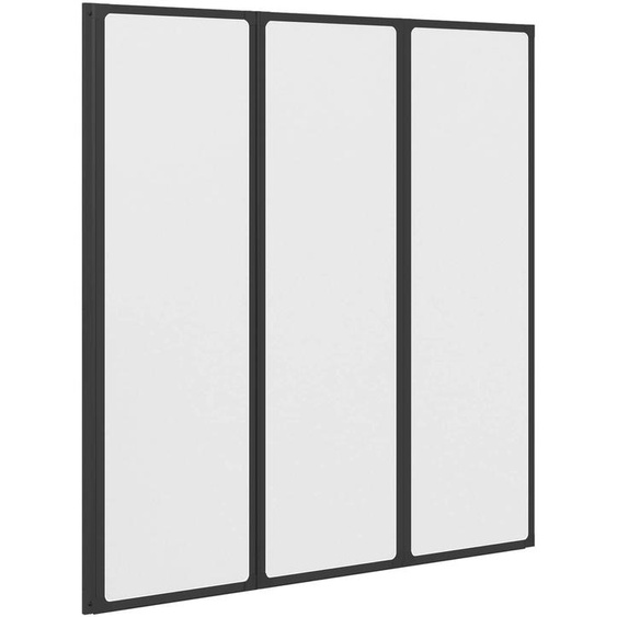 Paravent de douche pliable Noir et Givre Total 132 x 2 x 140 cm