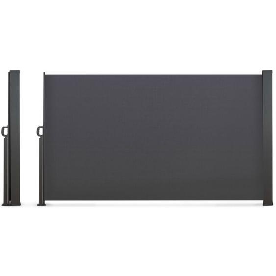 Paravent extérieur rétractable 160 x 500 cm gris anthracite store latéral
