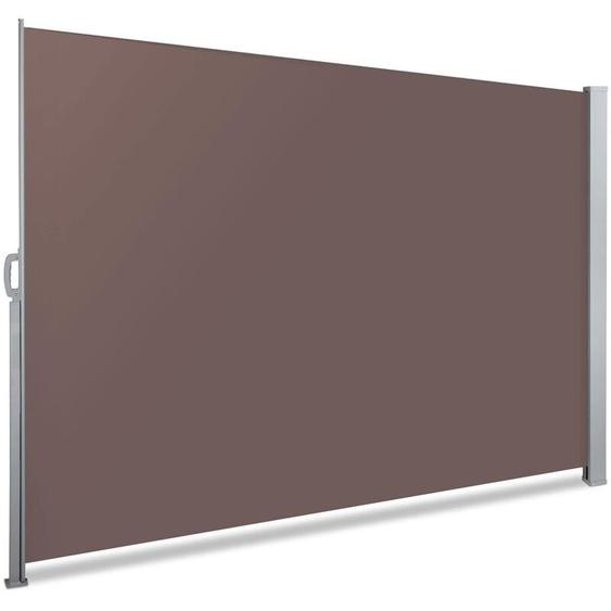 Paravent extérieur rétractable 180x300cm avec housse de protection - Marron - Store latéral vertical brise-vue - Vounot