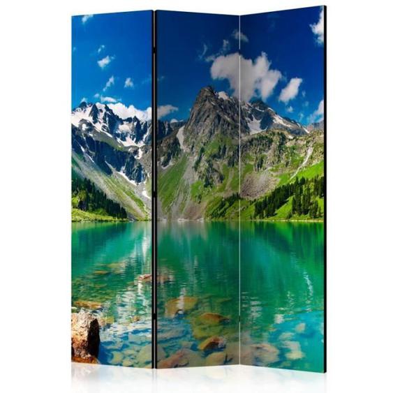 Paravent - PARIS PRIX - Mountain Lake - 3 Panneaux - Bois Massif - Multicolore
