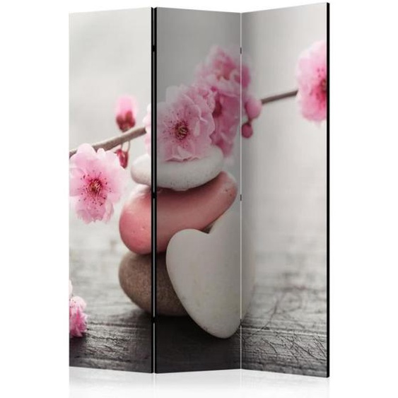 Paravent - PARIS PRIX - Zen Flowers - 3 Panneaux - Bois Massif - Multicolore - 135x172cm