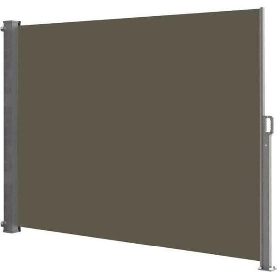 Paravent rétractable - PHOENIX - 140x300 cm - Taupe - Aluminium - Contemporain