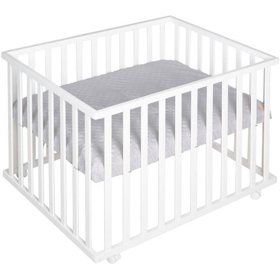 Parc Bébé Rectangulaire Sur Roulettes + Tapis Déperlant Roba Style Blanc - Gris Argenté