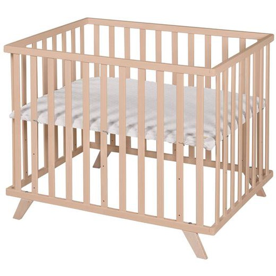 Parc Bébé Scandinave En Bois Massif + Tapis En Coton Bio Lil Planet Naturel - Gris Argenté