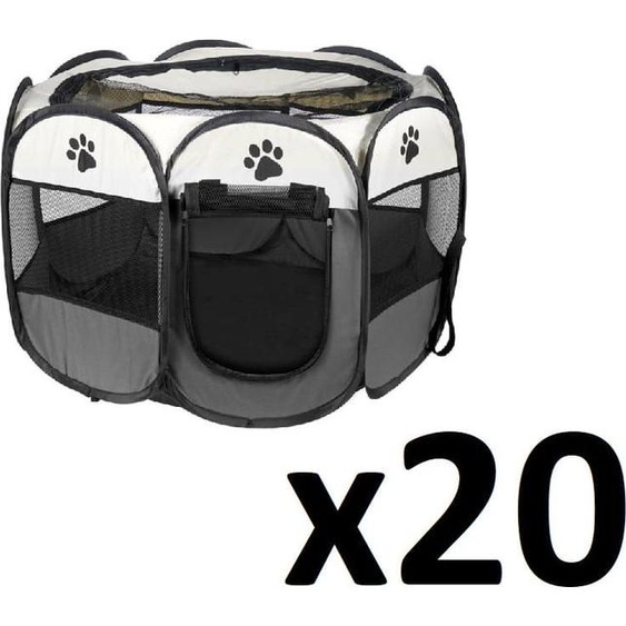 Enclos pour chien/chat 74x74x43cm - gris x 20