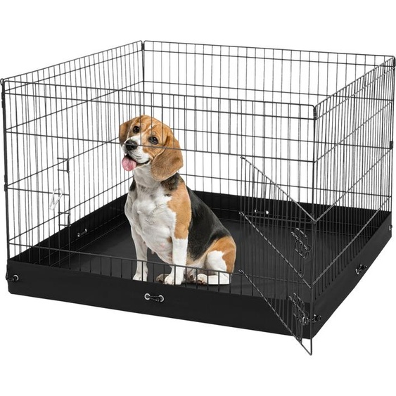Parc pour chiens VEVOR, 4 panneaux de 610 x 910 mm, parc pliable en métal, clôture pour chiens avec porte et coussin de sol en tissu Oxford 600D
