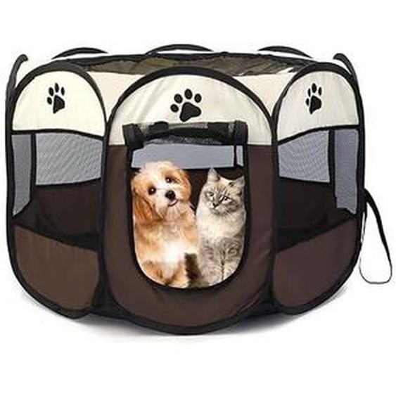 Parc pour chiots octogonal pliable 74 x 43 cm pour animaux de compagnie, facile à transporter parc pliable animaux Parc à Chiot Parc de Jeu en Tissu