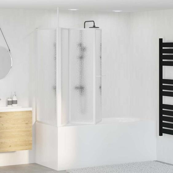 Pare baignoire en L 70x120x137 cm 4 panneaux pliables