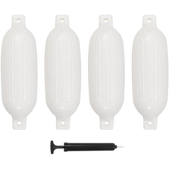 Pare-choc de bateau 4 pcs blanc 58,5x16,5 cm PVC