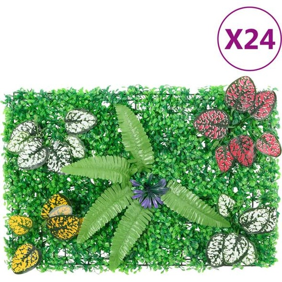 Clôture à plantes artificielles 24 pcs vert 40x60 cm