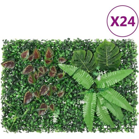 Clôture à plantes artificielles 24 pcs vert 40x60 cm