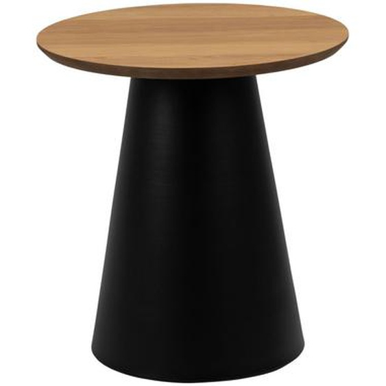 Parides - Table dappoint ronde en bois ø45cm - Couleur - Bois clair et noir