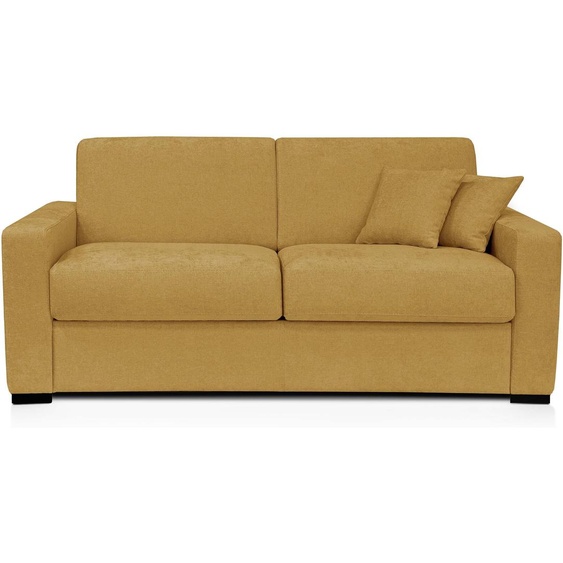 PARIS - Canapé convertible 3 places - Velours, Moutarde