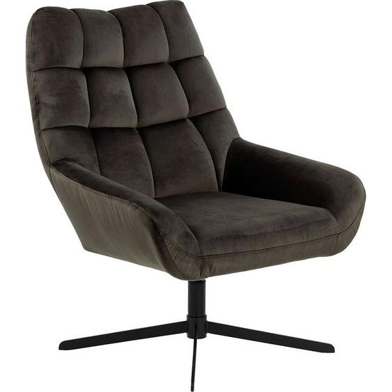 Paris fauteuil fonction pivotante velours gris marron.