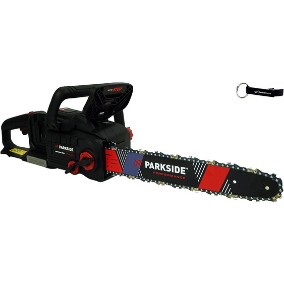 Scie à chaîne sans fil PARKSIDE PERFORMANCE® 40 V PPKSA 40-Li (sans batterie) + porte-clés HEADNMORE® dans le pack HEADNMORE®