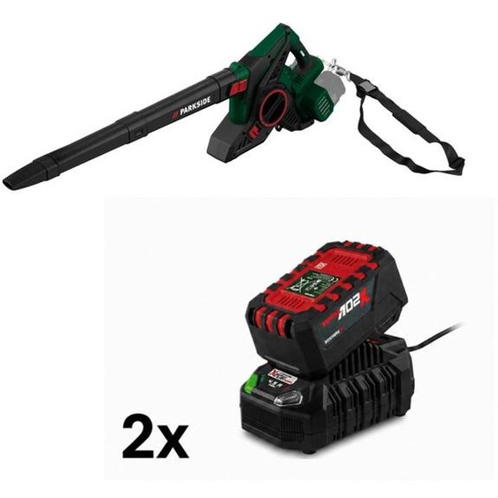 Parkside PLSA 40-LI A1 : Souffleur/aspirateur de feuilles sans fil avec broyeur intégré et système de ramassage des herbes sur le côté