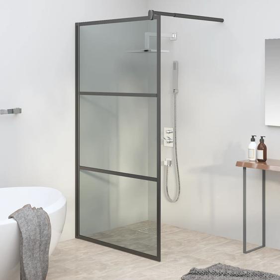 Paroi de douche 100x195 cm Verre ESG foncé Noir