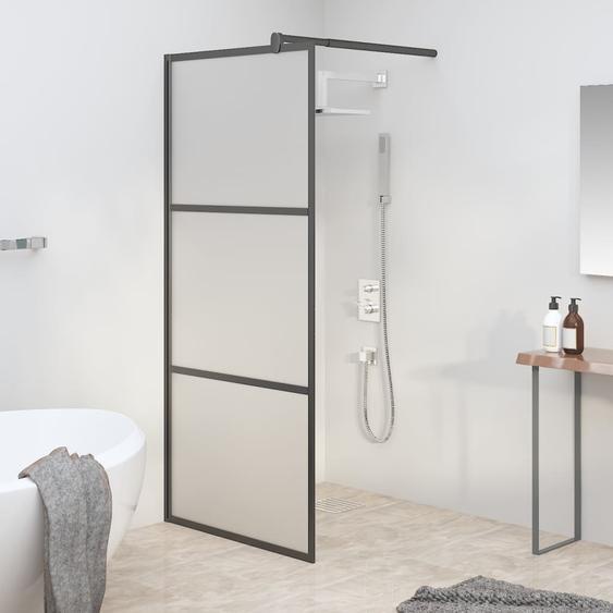 Paroi de douche 80x195 cm Verre ESG dépoli Noir