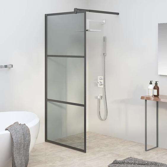 Paroi de douche 80x195 cm Verre ESG foncé Noir