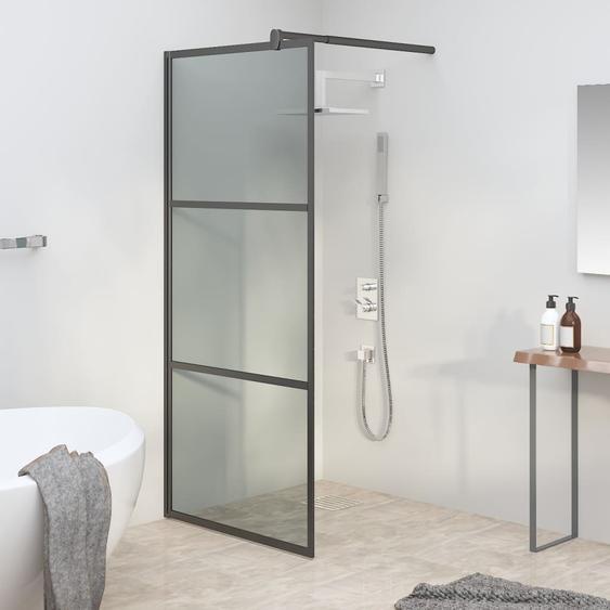 Paroi de douche 90x195 cm Verre ESG foncé Noir