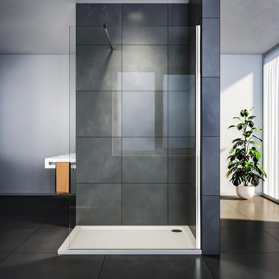 Sirhona - Paroi de douche à litalienne en verre anticalcaire transparent 8mm avec barre de stabilisation 100 cm découpable 100 x 200 cm