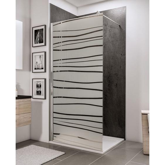 Schulte - Paroi de douche à litalienne, profilé aspect chromé, paroi fixe Walk In, NewStyle traitement anticalcaire, décor Mistral, verre 5 mm, 100