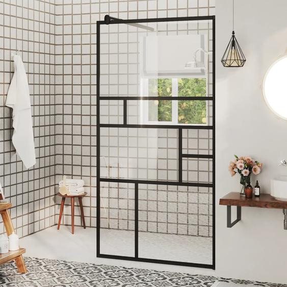 Paroi de douche à verre ESG transparent 80x195 cm Noir