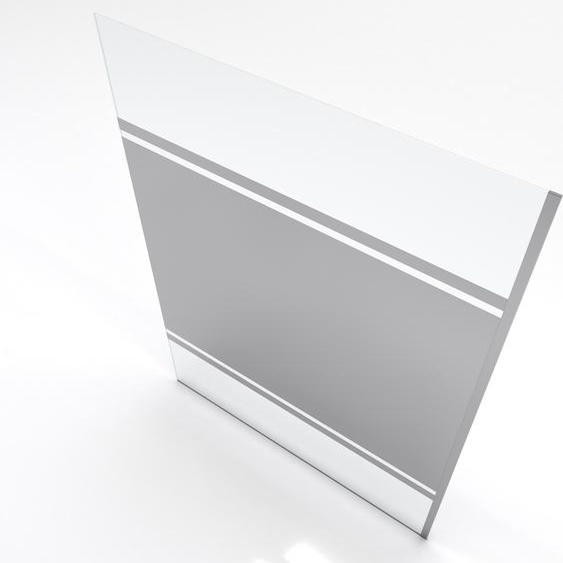 Paroi de Douche avec Bande Miroir 140x200cm - Verre 8mm - Profilé Chrome - FREEDOM 2 MIRROR