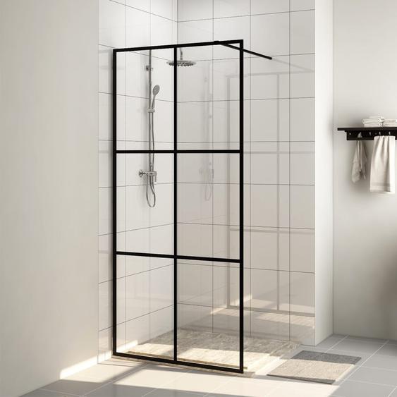 Paroi de douche avec verre ESG transparent 100x195 cm Noir
