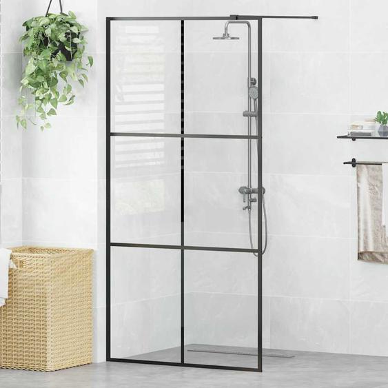 Paroi de douche avec verre ESG transparent 100x195 cm Noir