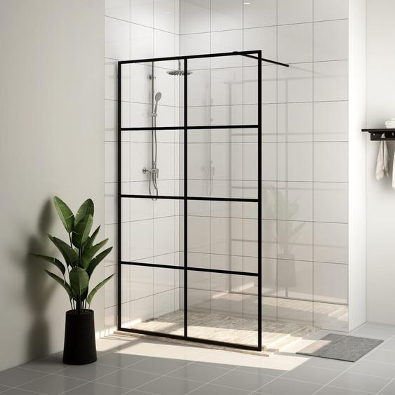 Paroi de douche avec verre ESG transparent 100x195 cm Noir