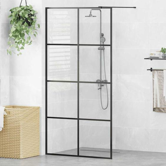 Paroi de douche avec verre ESG transparent 100x195 cm Noir
