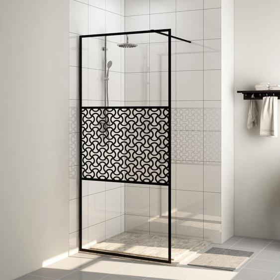Paroi de douche avec verre ESG transparent 100x195 cm Noir