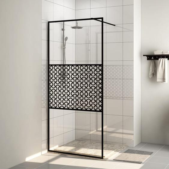 Paroi de douche avec verre ESG transparent 115x195 cm Noir
