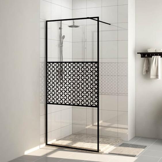 Paroi de douche avec verre ESG transparent 115x195 cm Noir