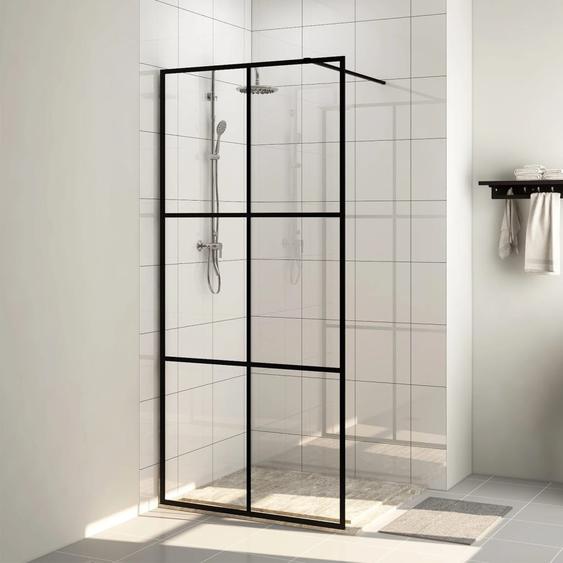 Paroi de douche avec verre ESG transparent 115x195 cm Noir