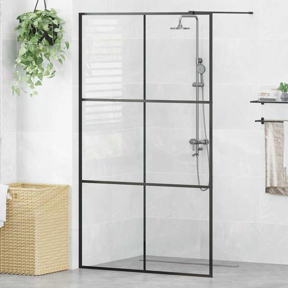 Paroi de douche avec verre ESG transparent 115x195 cm Noir