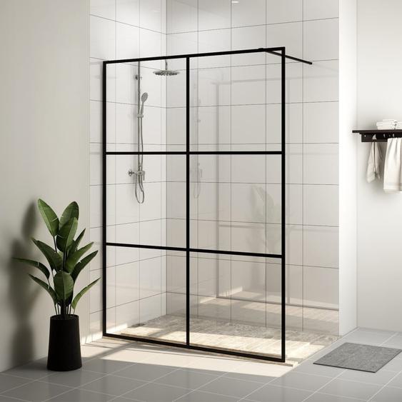 Paroi de douche avec verre ESG transparent 140x195 cm Noir