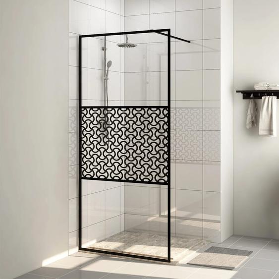 Paroi de douche avec verre ESG transparent 90x195 cm Noir