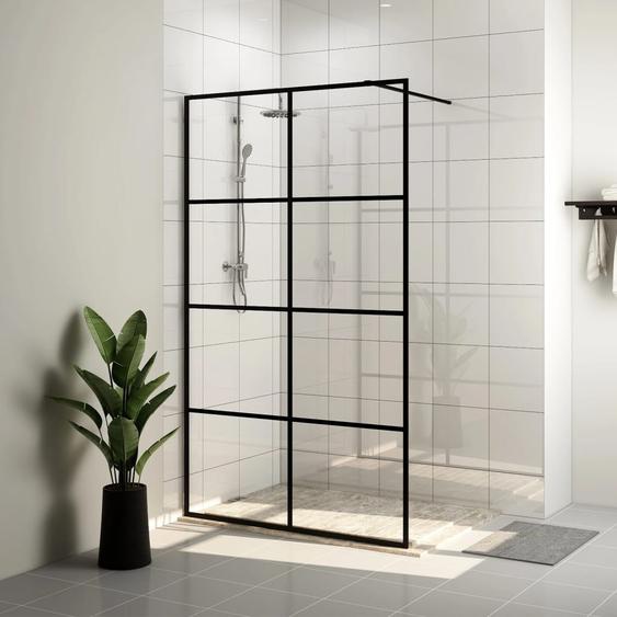 Paroi de douche avec verre ESG transparent 90x195 cm Noir