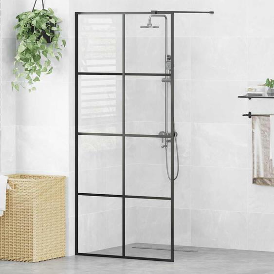 Paroi de douche avec verre ESG transparent 90x195 cm Noir