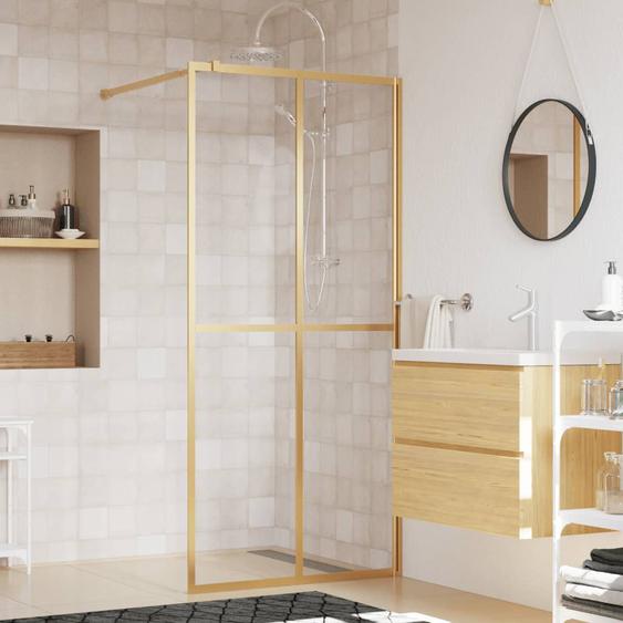 Paroi de douche avec verre ESG transparent doré 100x195 cm