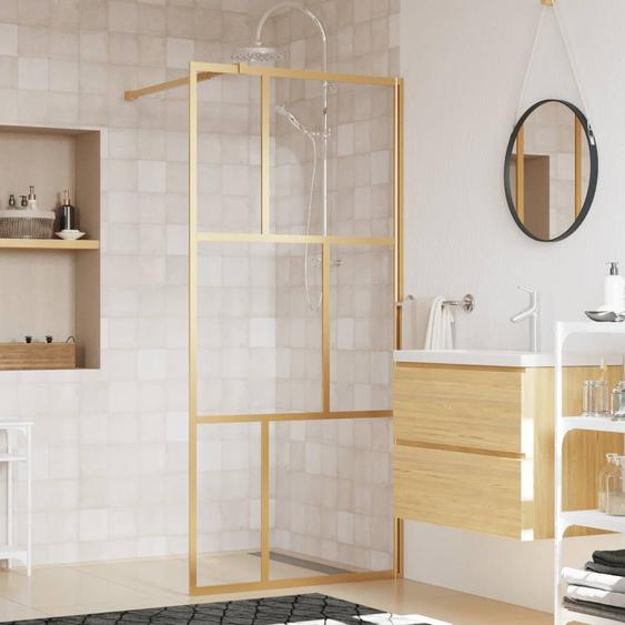 Paroi de douche avec verre ESG transparent doré 80x195 cm