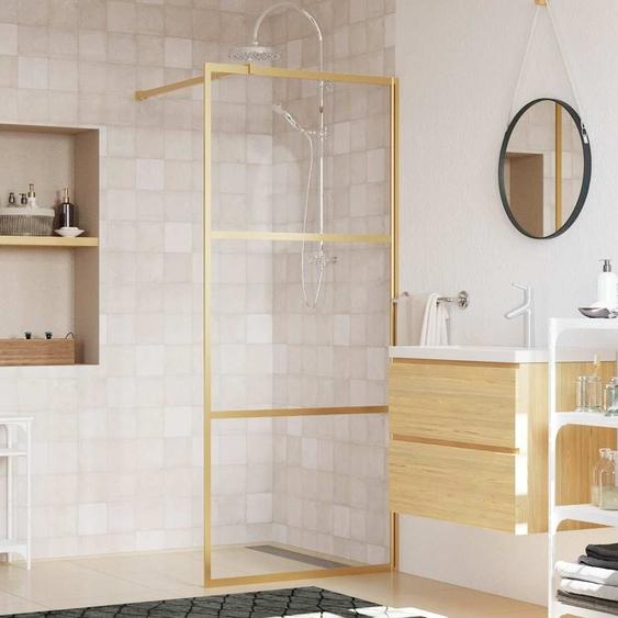 Paroi de douche avec verre ESG transparent doré 90x195 cm