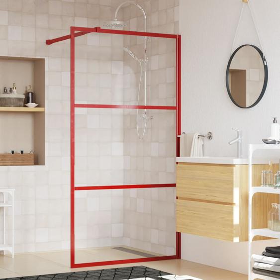 Paroi de douche avec verre ESG transparent rouge 100x195 cm