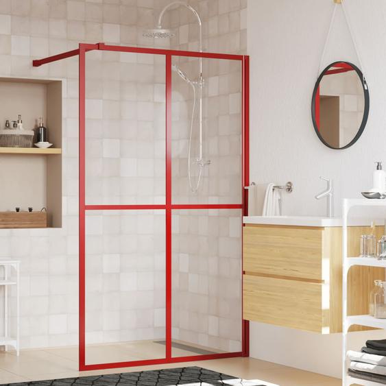 Paroi de douche avec verre ESG transparent rouge 118x195 cm