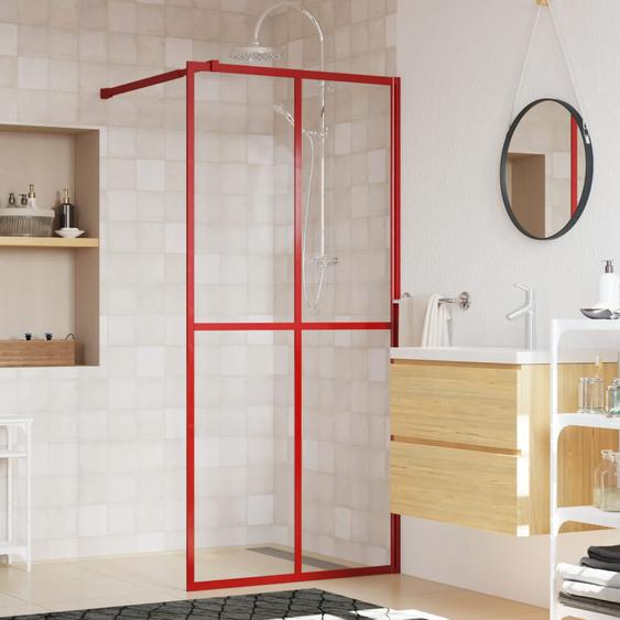 Paroi de douche avec verre ESG transparent rouge 80x195 cm