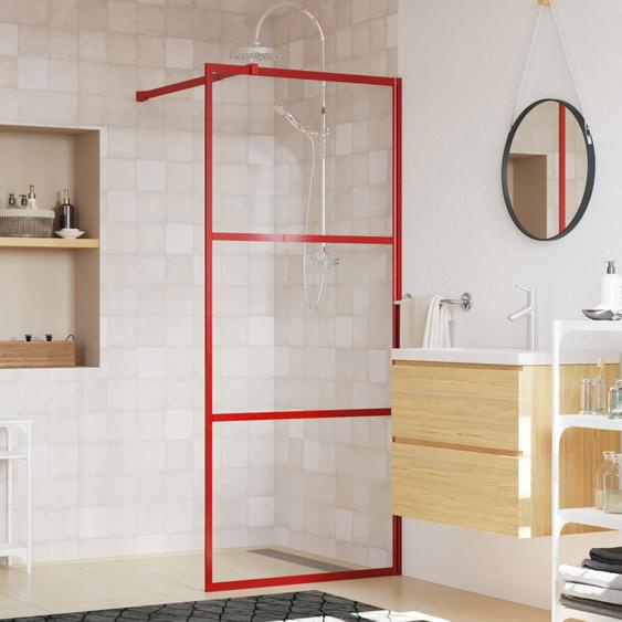 Paroi de douche avec verre ESG transparent rouge 80x195 cm
